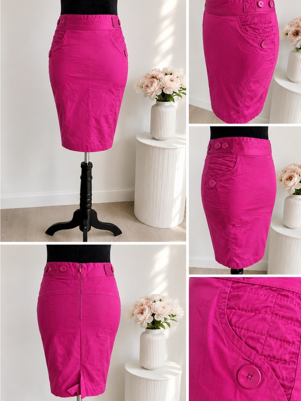 Y2K Fuchsia Pencil Skirt - Women size S